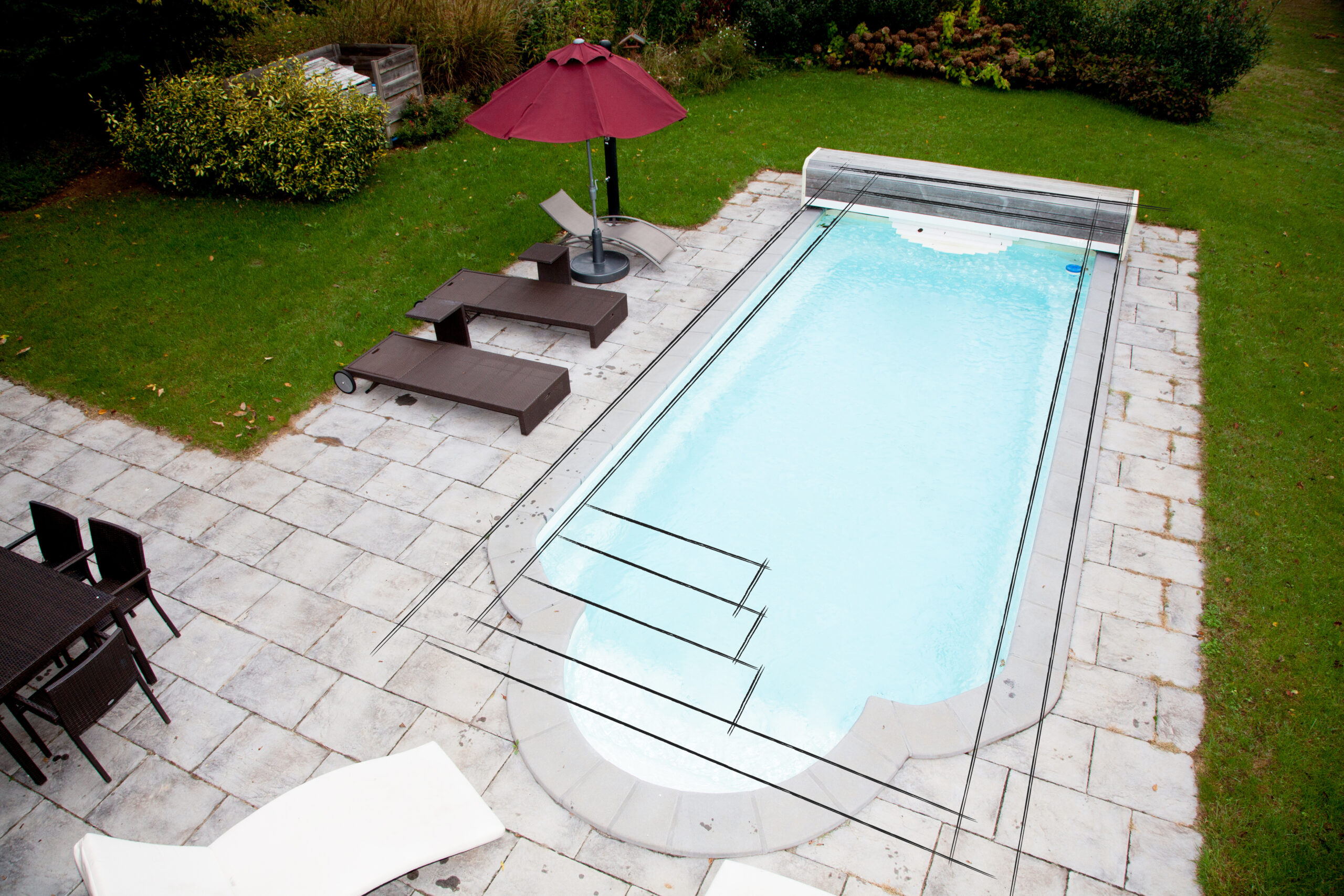 Modernisation d'une piscine en modifiant la forme du bassin